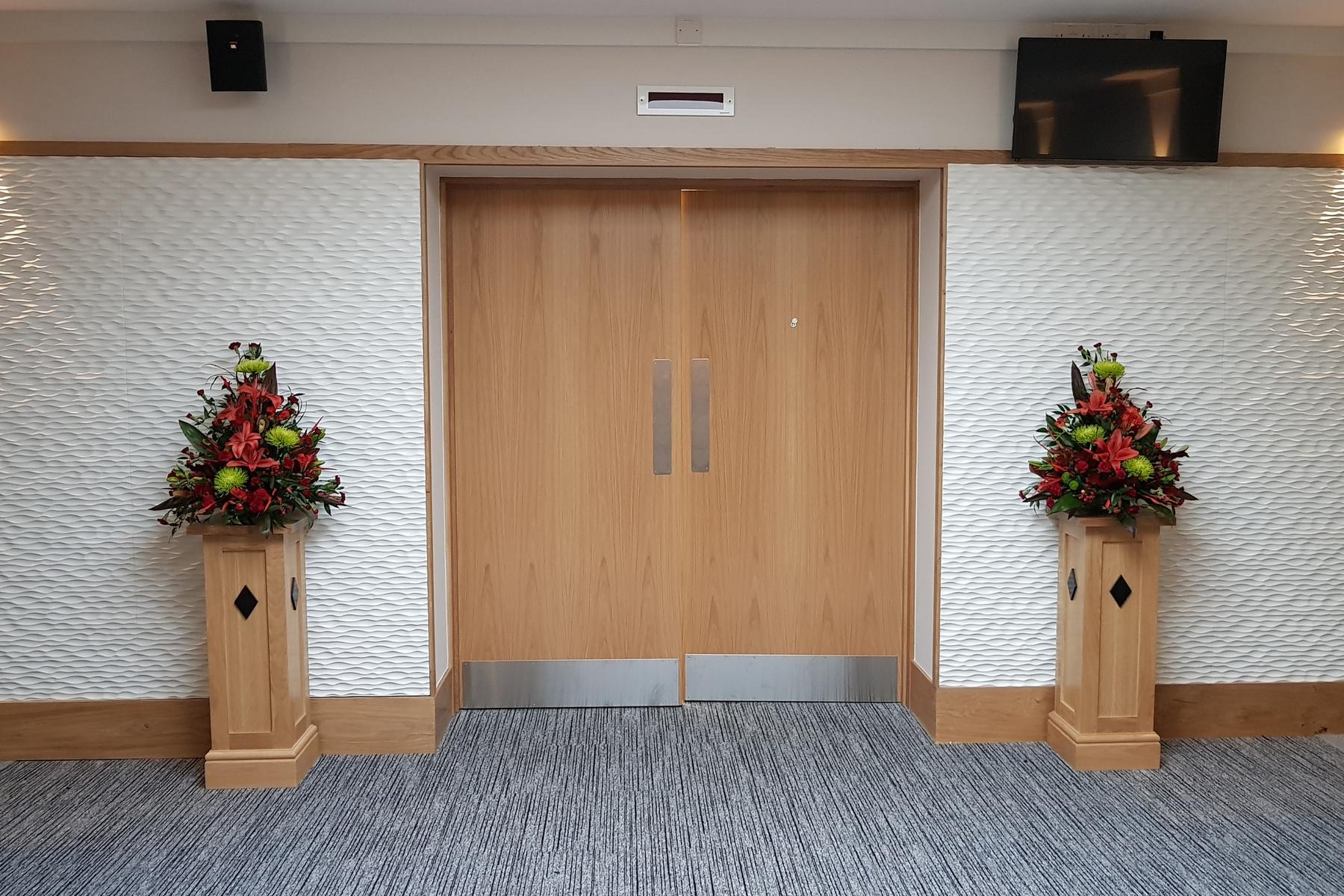 East London Crematorium flower stand