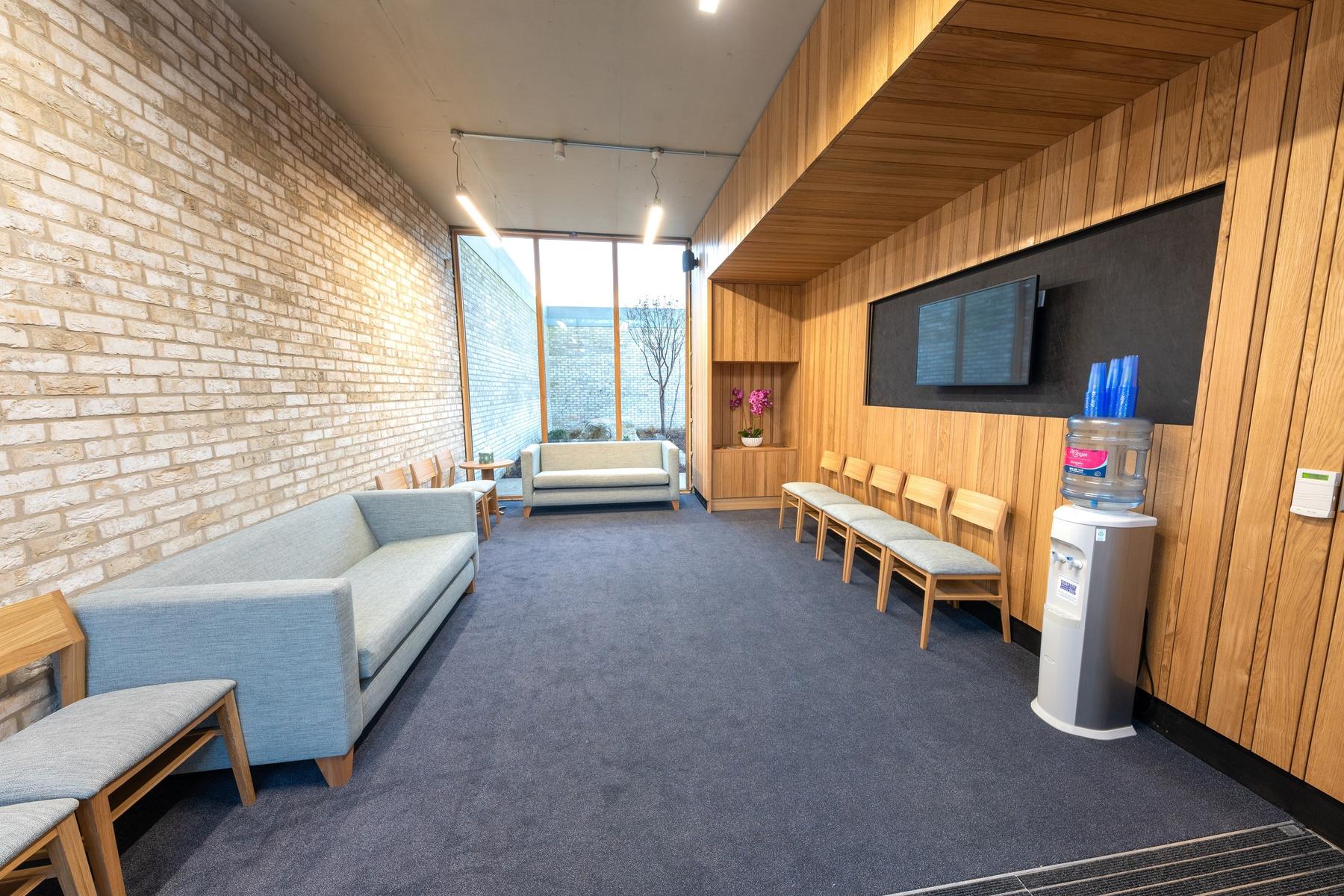 Guildford Crematorium waiting room