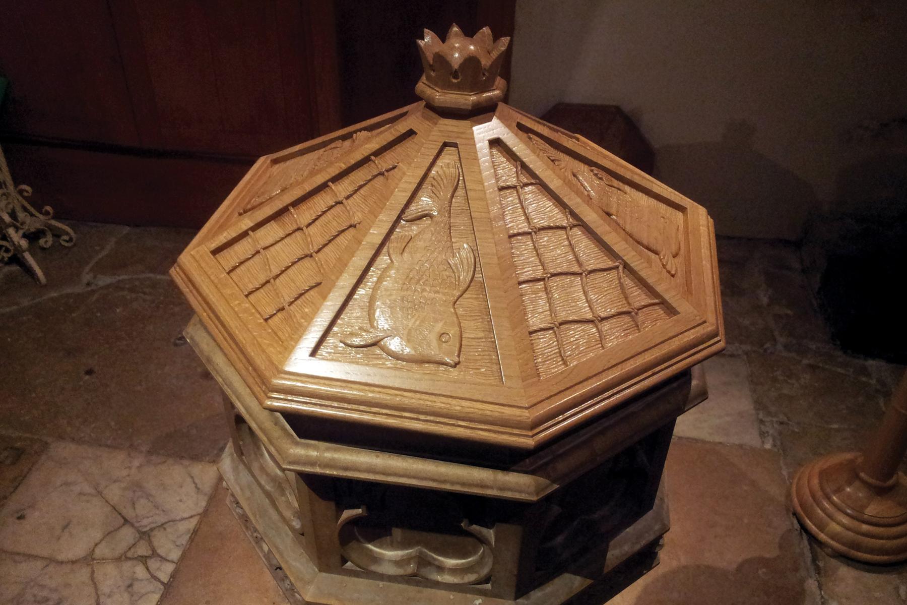 Carved font cover, St Andrew's, Headington