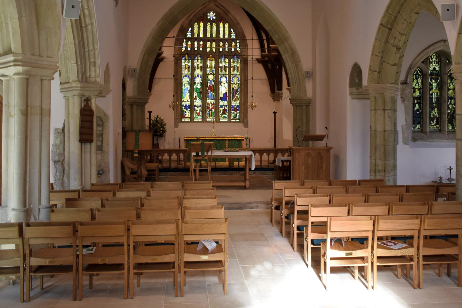 St Andrew's, Donhead St Andrew general view from rear of nave