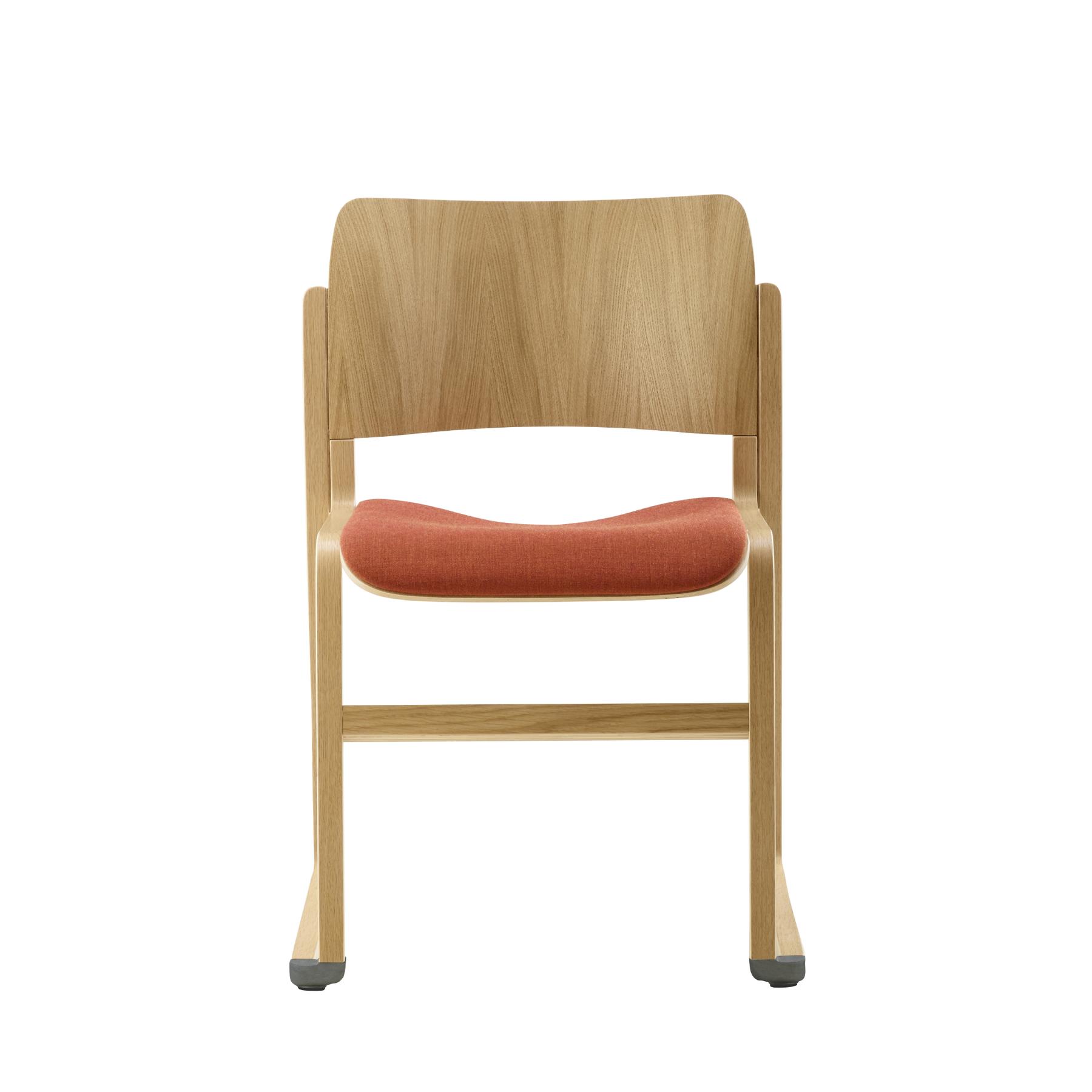 Howe 40/4 upholstered wood stacking chair front view