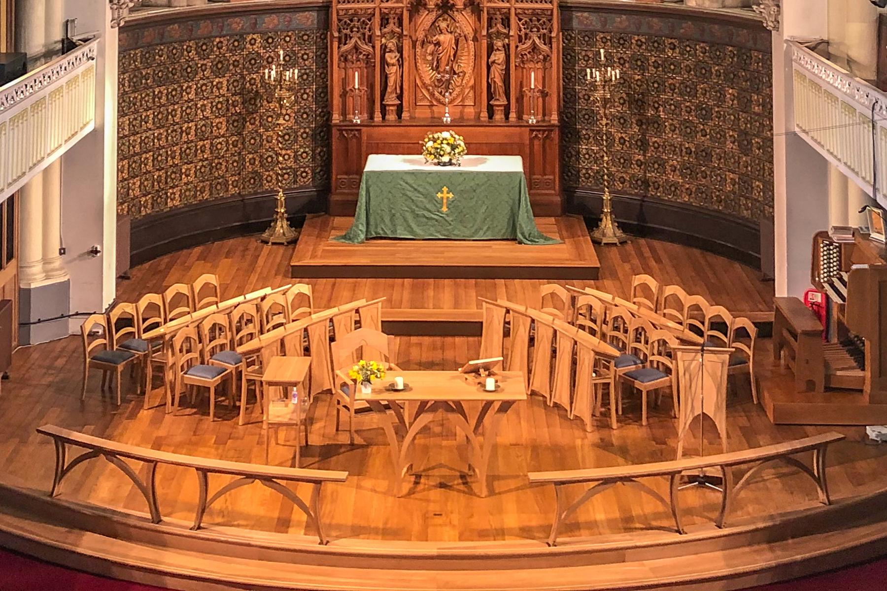 Christ Church Bath, furniture in Chancel