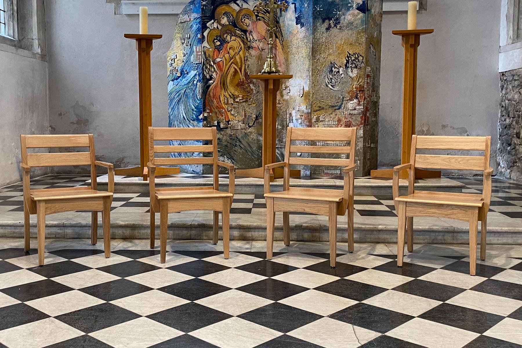 St Giles, chairs in chancel