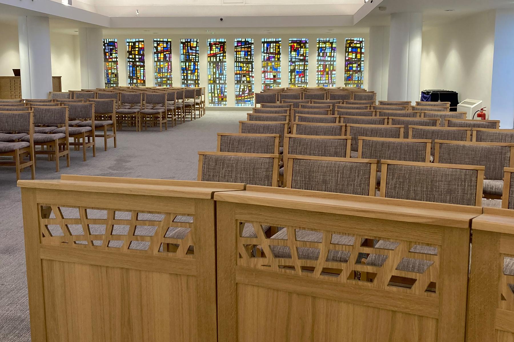 St Helens Crematorium seating with frontals